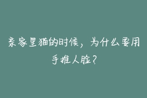 亲家里猫的时候,为什么要用手推人脸?-动物百科