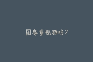 国家重视猫吗?-动物百科