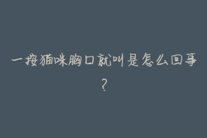 一按猫咪胸口就叫是怎么回事?-动物百科