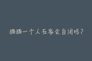 猫猫一个人在家会自闭吗?-动物百科