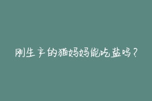 刚生产的猫妈妈能吃盐吗?-动物百科