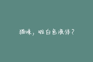 猫咪,啦白色液体?-动物百科
