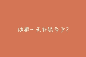 幼猫一天补钙多少?-动物百科