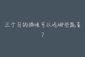三个月的猫咪可以吃哪些蔬菜?-动物百科