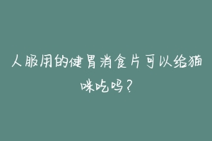 人服用的健胃消食片可以给猫咪吃吗?-动物百科