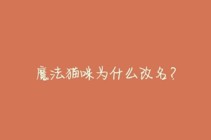 魔法猫咪为什么改名?-动物百科