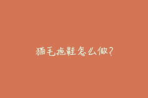 猫毛拖鞋怎么做?-动物百科