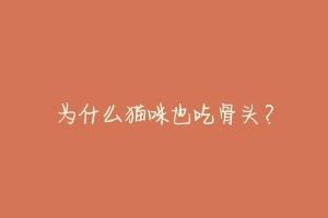 为什么猫咪也吃骨头？-动物百科