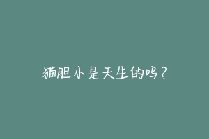 猫胆小是天生的吗?-动物百科