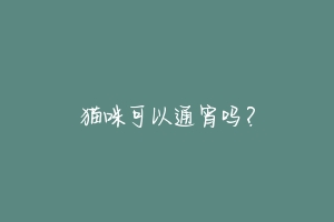 猫咪可以通宵吗？-动物百科