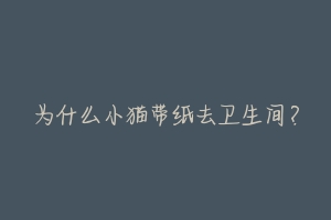 为什么小猫带纸去卫生间?-动物百科