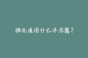 猫洗澡用什么沐浴露?-动物百科