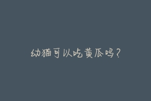 幼猫可以吃黄瓜吗?-动物百科