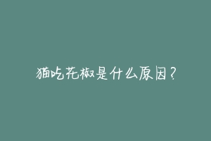 猫吃花椒是什么原因?-动物百科