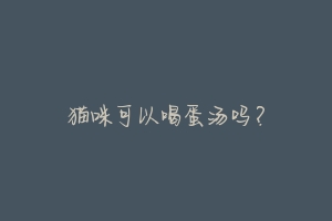 猫咪可以喝蛋汤吗?-动物百科