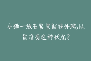 小猫一放在窝里就往外爬,以前没有这种状况?-动物百科