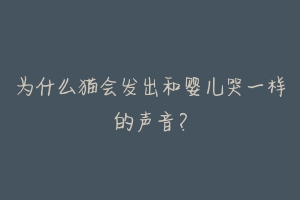 为什么猫会发出和婴儿哭一样的声音?-动物百科