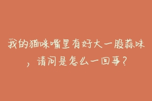 我的猫咪嘴里有好大一股蒜味，请问是怎么一回事？-动物百科