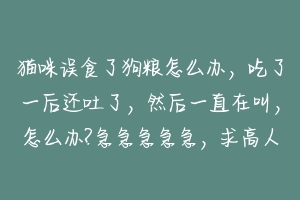 猫咪误食了狗粮怎么办,吃了一后还吐了,然后一直在叫,怎么办?急急急急急,求高人指点?-动物百科