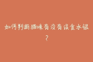 如何判断猫咪有没有误食水银?-动物百科