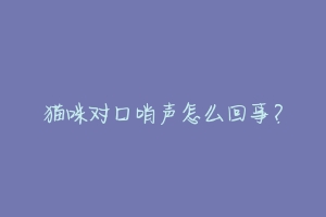 猫咪对口哨声怎么回事?-动物百科
