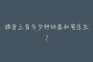 猫身上有多少种细菌和寄生虫?-动物百科
