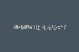 猫喝粥好还是吃饭好？-动物百科