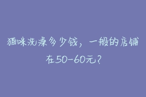 猫咪洗澡多少钱,一般的店铺在50-60元?-动物百科