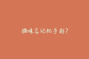 猫咪忘记松手刹?-动物百科