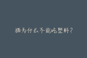 猫为什么不能吃塑料?-动物百科