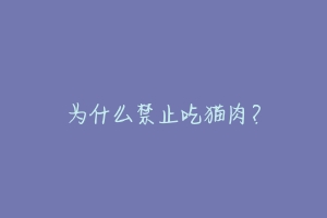 为什么禁止吃猫肉?-动物百科