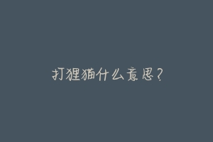 打狸猫什么意思?-动物百科