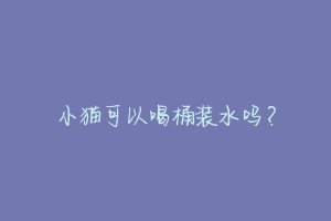 小猫可以喝桶装水吗?-动物百科